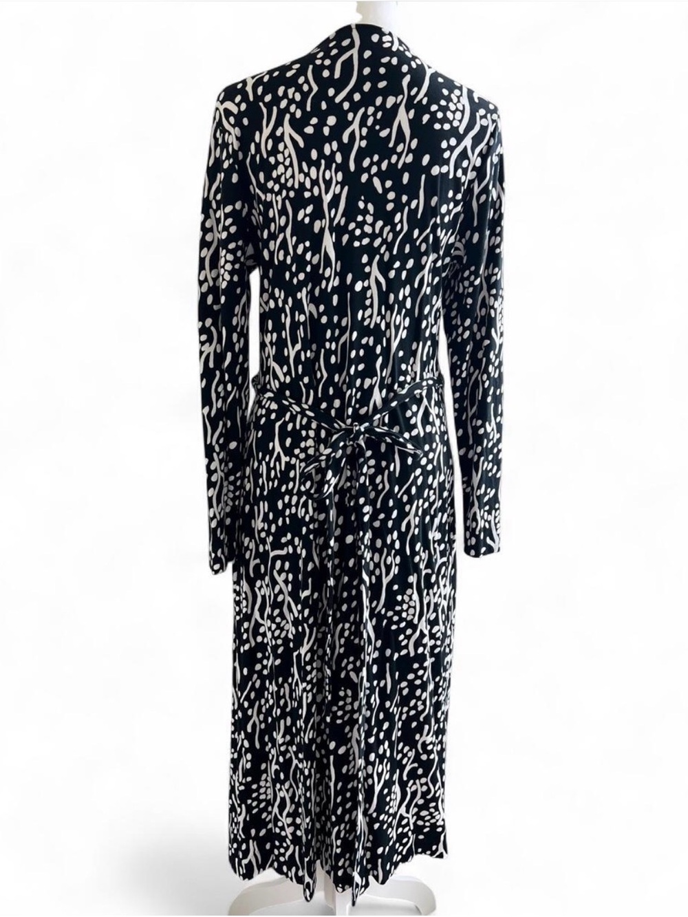 Diane von Furstenberg for Target Sea Spots Long Sleeve Wrap Midi Dress Size XL - Picture 2 of 4